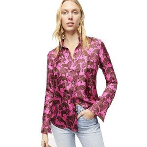 J.Crew Pink Collection Silk Twill in Lion Print